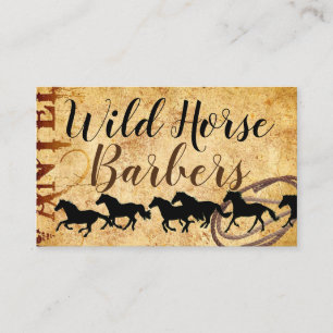 Vintage Wild West Template w/Wild Horses on Business Card