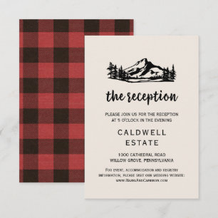 Vintage Wilderness Buffalo Plaid Reception Card