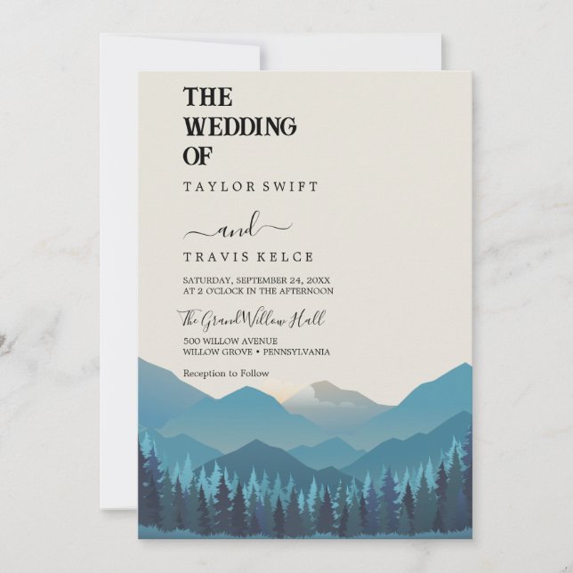 Vintage Wilderness Wedding Invitation (Front)