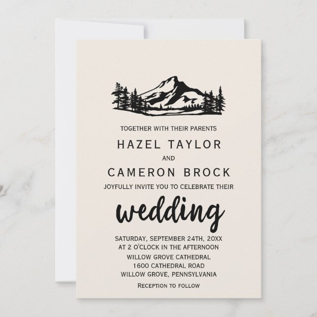 Vintage Wilderness Wedding Invitation (Front)