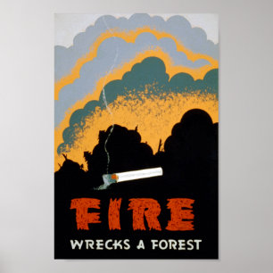 Vintage Wildfire Prevention   Poster