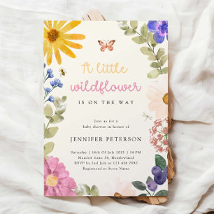 Vintage Wildflower Baby Shower Invitation