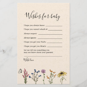 Vintage Wildflower Baby Shower Wishes For Baby
