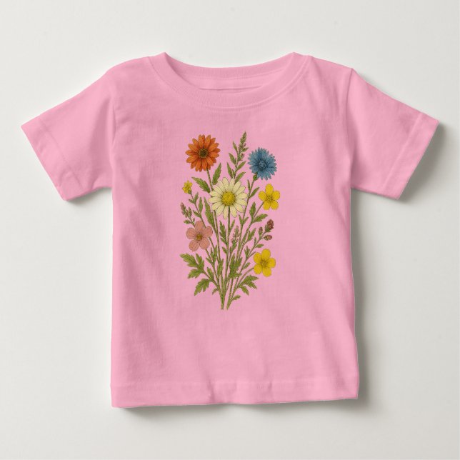 Vintage wildflower baby T-Shirt (Front)