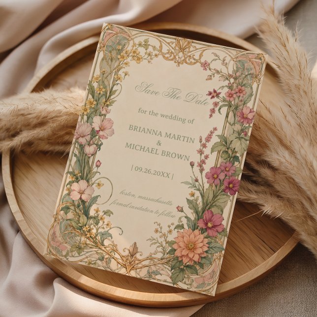 Vintage Wildflower Botanical Save The Date (Creator Uploaded)