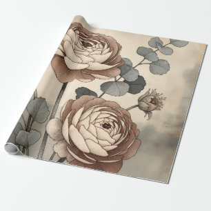 Vintage Wildflower Botanical Wrapping Paper
