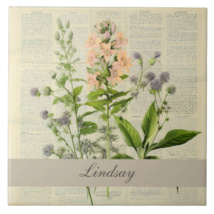 Vintage Wildflower Ceramic Tile