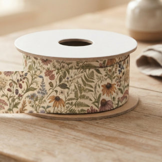 Vintage Wildflower Cottagecore Satin Ribbon