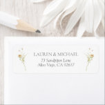 Vintage Wildflower Elegant Wedding Return Address Label<br><div class="desc">The "Vintage Wildflower Elegant Wedding Return Address Label" beautifully captures the essence of a romantic vintage garden with its delicate watercolor wildflower motif. This label features a hand-painted floral design in soft, muted hues that frames the return address, adding a touch of elegance and sophistication. The address text is set...</div>