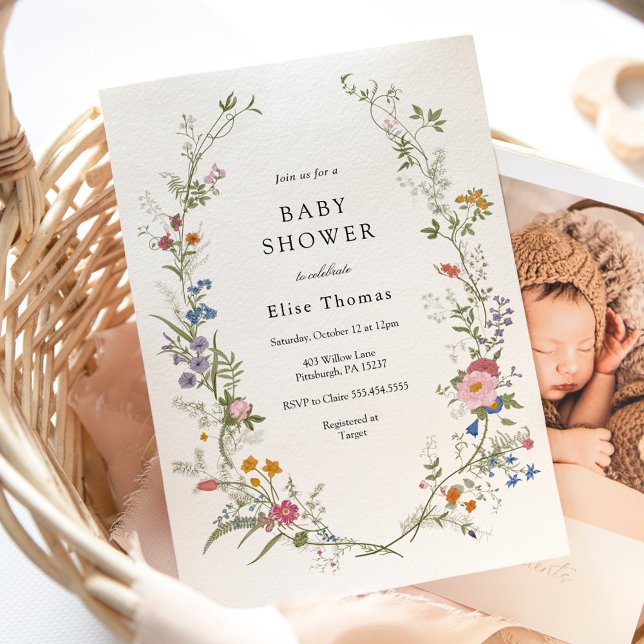 Vintage Wildflower Garden Baby Shower  Invitation (Creator Uploaded)