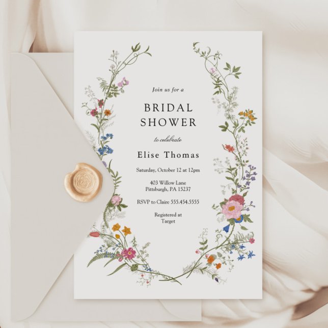 Vintage Wildflower Garden Bridal Shower  Invitation (Creator Uploaded)