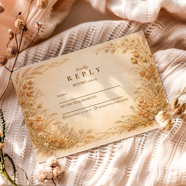 Vintage Wildflower Graduation Party RSVP Card (Creator Uploaded)