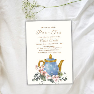 Vintage Wildflower Par-Tea Mummy-To-Be Baby Shower Invitation
