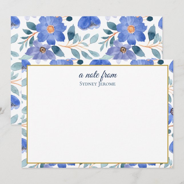 Vintage Wildflower Personalised Card (Front/Back)