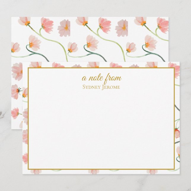 Vintage Wildflower Personalised Card (Front/Back)