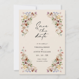 Vintage Wildflower Save The Date