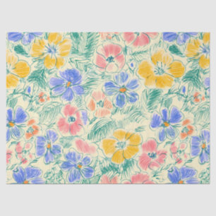 Vintage Wildflower Sketch (3) Tissue Paper