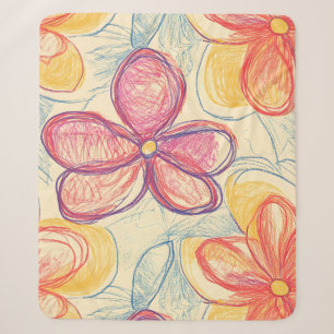 Vintage Wildflower Sketch (4) Sherpa Blanket