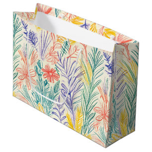 Vintage Wildflower Sketch (7) Large Gift Bag