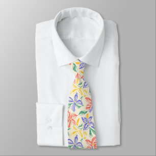 Vintage Wildflower Sketch (8) Tie