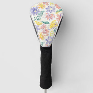 Vintage Wildflower Sketch (9) Golf Head Cover