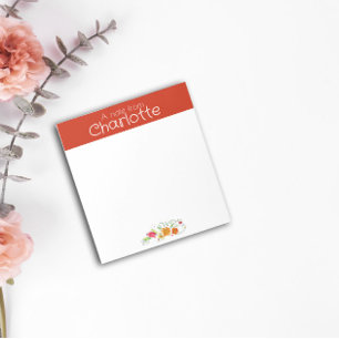 Vintage wildflower watercolor red notepad