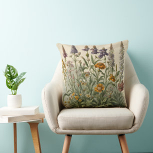 Vintage Wildflowers  Cushion