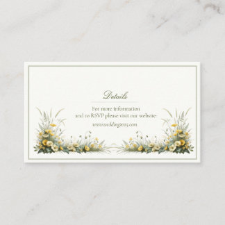 Vintage Wildflowers Custom RSVP Enclosure Card