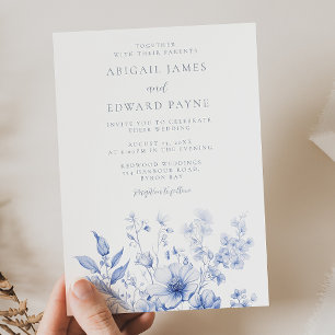 Vintage Wildflowers Elegant Wedding Invitation