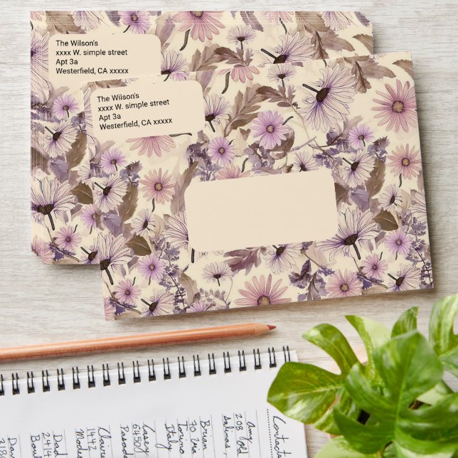 Vintage Wildflowers  Envelope (Stacked)