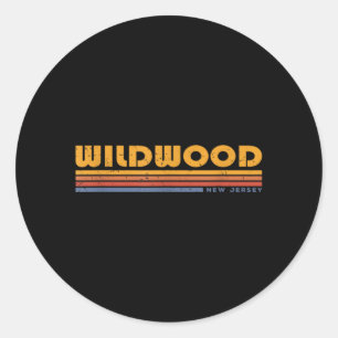 Vintage Wildwood NJ New Jersey Retro Throwback Classic Round Sticker