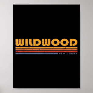 Vintage Wildwood NJ New Jersey Retro Throwback Poster