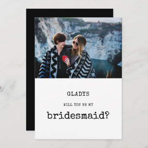Vintage Will you be my bridesmaid photo card