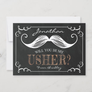 Vintage Will You Be My Usher Usher Invitation