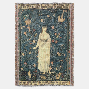 Vintage William Morris 1885 Flora Throw Blanket