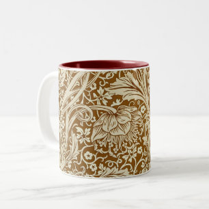 Vintage William Morris Arcadia Floral Art Print Two-Tone Coffee Mug
