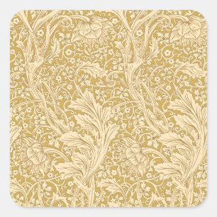 Vintage William Morris Arcadia Gold Seamless Square Sticker