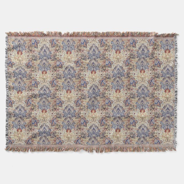 Vintage William Morris Artichoke Throw Blanket (Front)