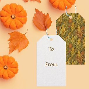 Vintage William Morris Autumn Corn  Gift Tags