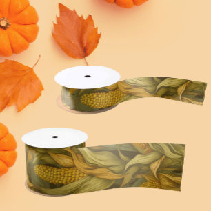 Vintage William Morris Autumn Corn Satin Ribbon