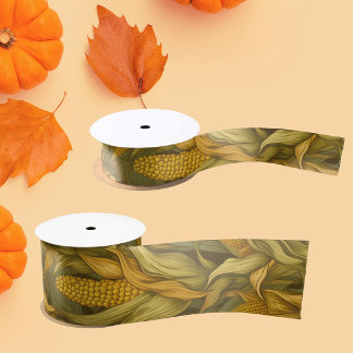 Vintage William Morris Autumn Corn  Satin Ribbon