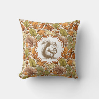 Vintage William Morris Autumn Leaf Berry Squirrel  Cushion