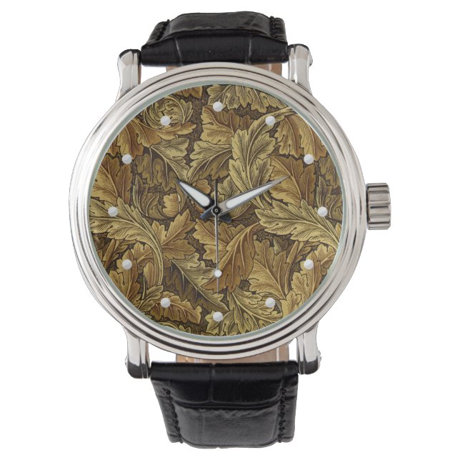 Vintage William Morris autumn leaves pattern Watch (Front)