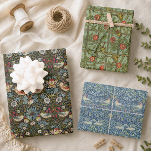 Vintage William Morris Birds and Flowers Patterns Wrapping Paper Sheet