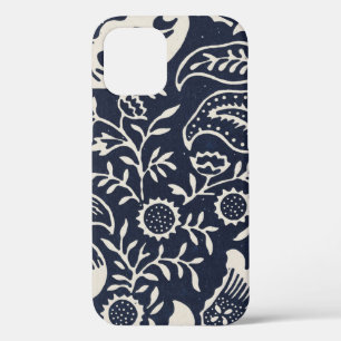 Vintage William Morris Black White Floral iPhone 12 Case