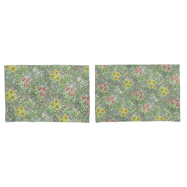 Vintage William Morris Bower Flowers Greenery Pillowcase (Front-Set)