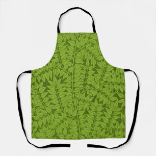 Vintage William Morris Branch Green Leaf Pattern Apron