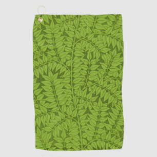 Vintage William Morris Branch Green Leaf Pattern Golf Towel