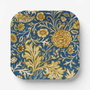 Vintage William Morris Cherwell Blue Floral Art Paper Plate