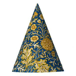 Vintage William Morris Cherwell Blue Floral Art Party Hat